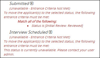 The error text displays differently when a user does not have access to one or more of the entrance criteria depending on how the user admin has configured the error message.