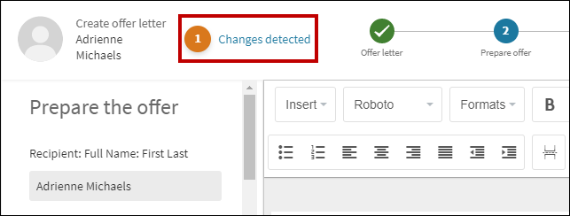 Changes detected