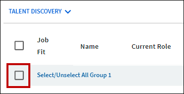 A tier grouping header with the selection checkbox highlighted