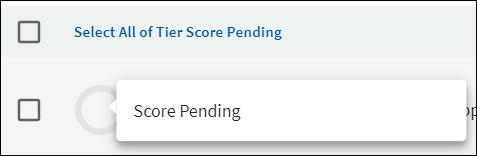 An indicator popup displaying a Score Pending message