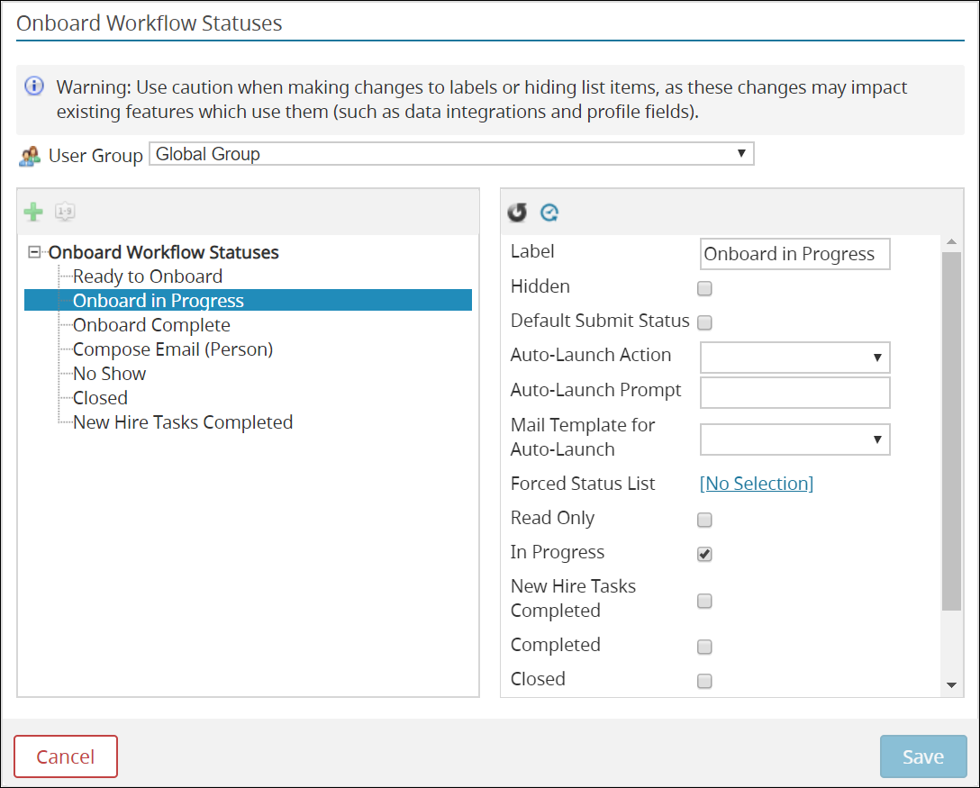 Knowledge Creating a New Workflow Status for iCIMS Onboarding