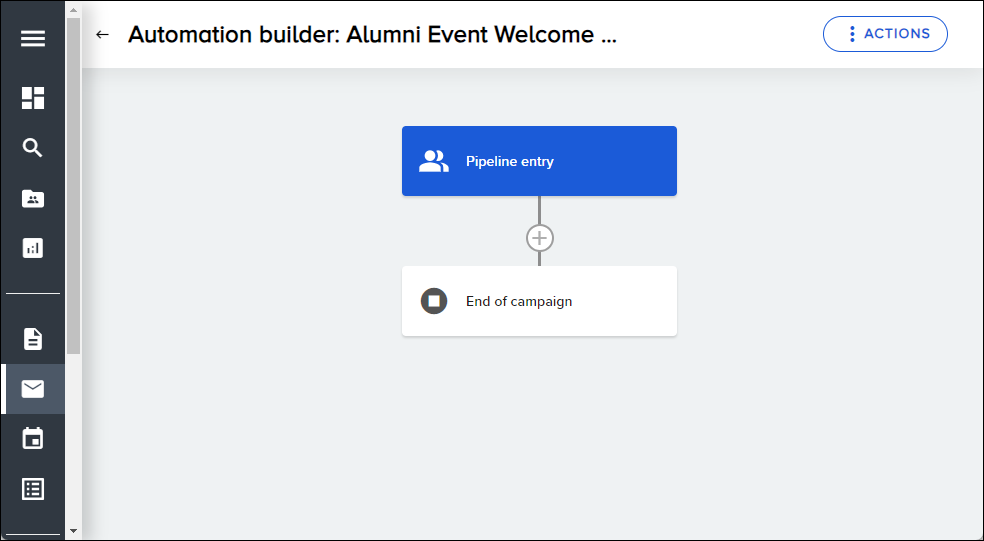 Automation Builder initial workflow directly from entering pipeline to the end of the campaign