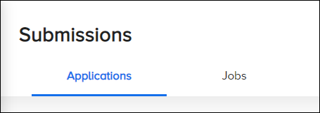 The tabs at the top of the Submissions page