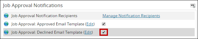 An image of the Job Approval Notification checkbox displays.