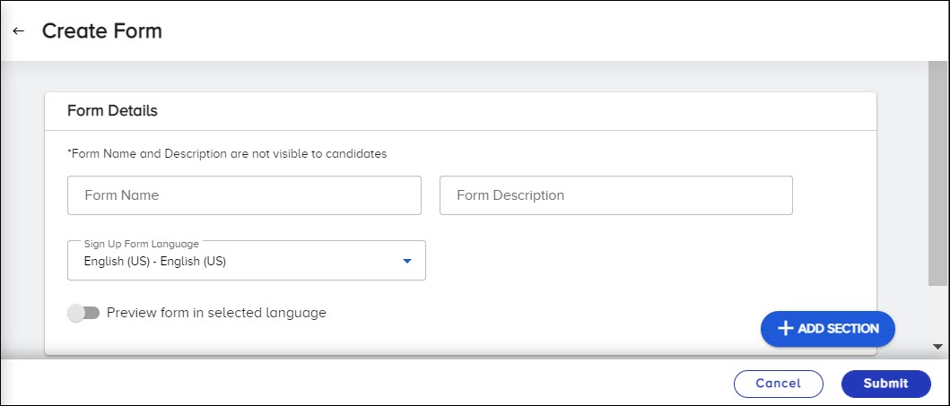 The Form Details section