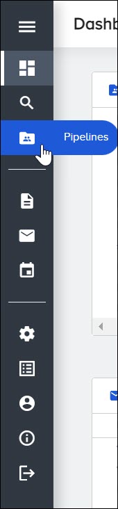 The vertical navigation menu in CRM