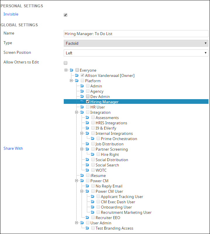 An image of the panel settings screen displays.