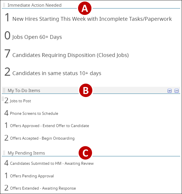 An image of the second column of the recruiter dashboard displays.