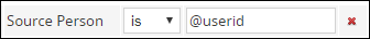 An example of the Source Person filter set to @userid.