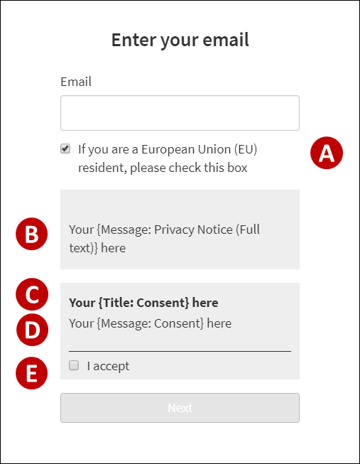 An example image with labels to the left and right.