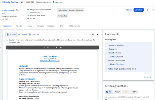 New iCIMS: Navigating the Application Profile