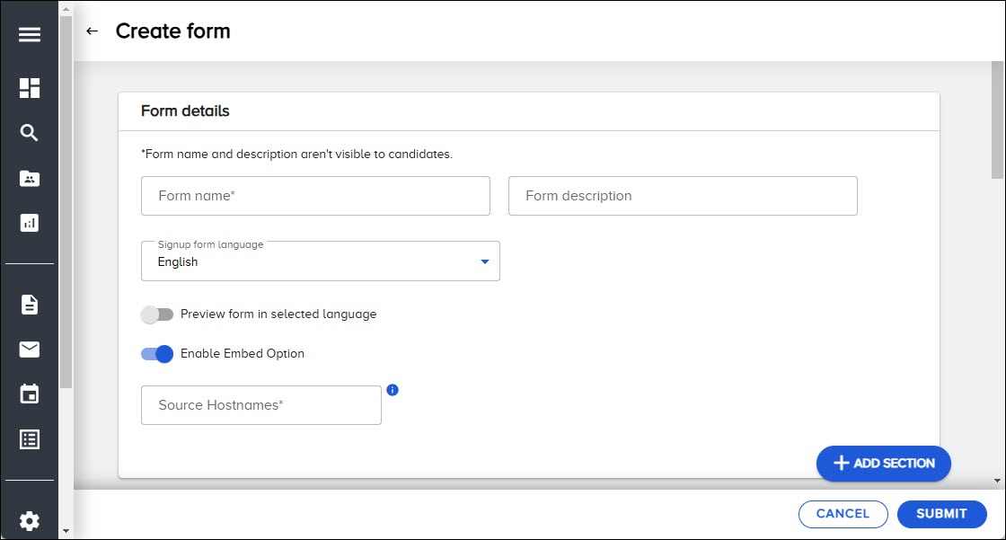 The Form Details section