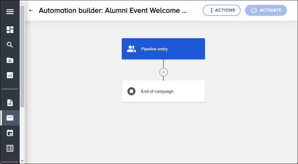 Automation Builder initial workflow directly from entering pipeline to the end of the campaign