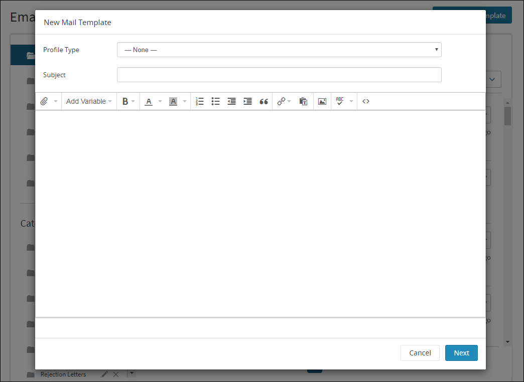New mail template